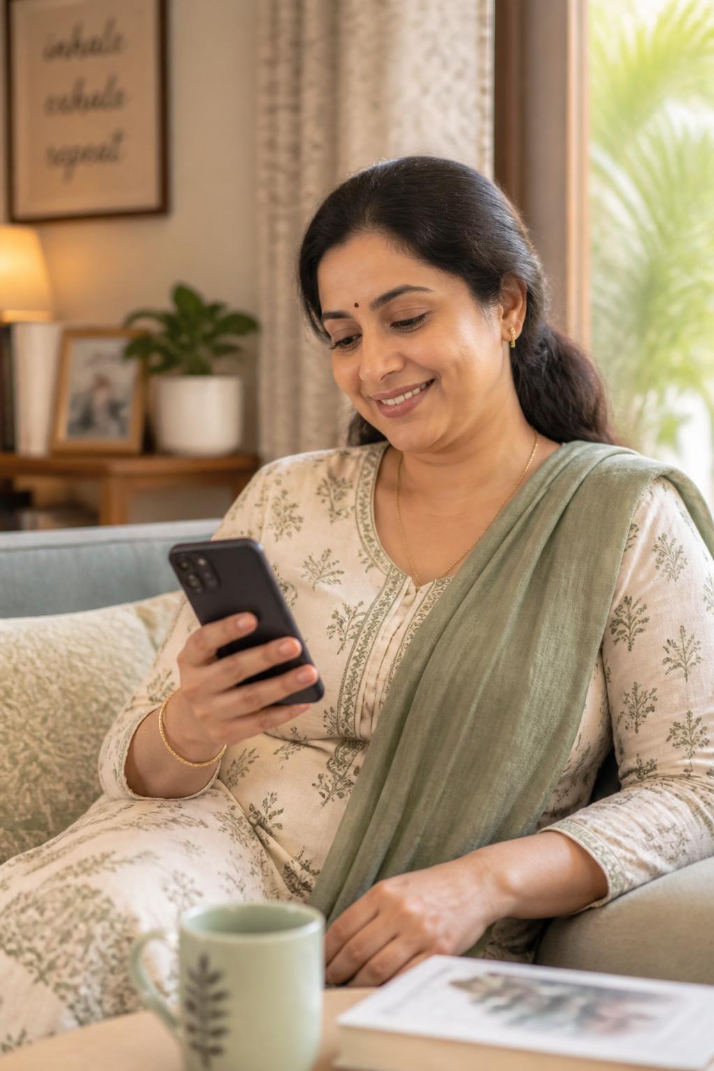 Parent receiving WhatsApp bus alert